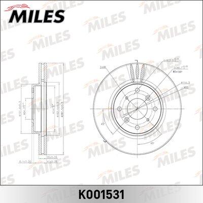 Miles K001531 - Гальмівний диск autocars.com.ua