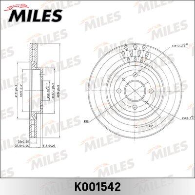 Miles K001542 - Гальмівний диск autocars.com.ua