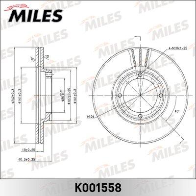 Miles k001558 - Тормозной диск autodnr.net