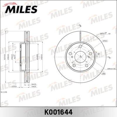 Miles K001644 - Гальмівний диск autocars.com.ua