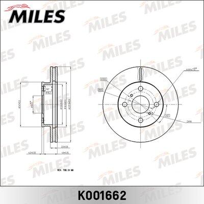 Miles K001662 - Гальмівний диск autocars.com.ua