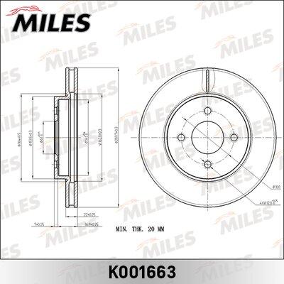 Miles K001663 - Гальмівний диск autocars.com.ua
