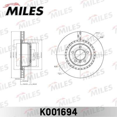 Miles K001694 - Тормозной диск avtokuzovplus.com.ua