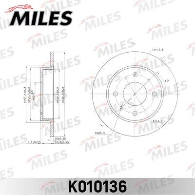 Miles K010136 - Гальмівний диск autocars.com.ua