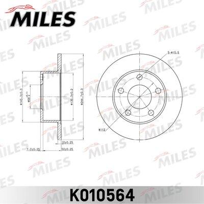 Miles K010564 - Тормозной диск avtokuzovplus.com.ua