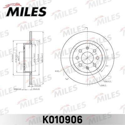 Miles K010906 - Гальмівний диск autocars.com.ua