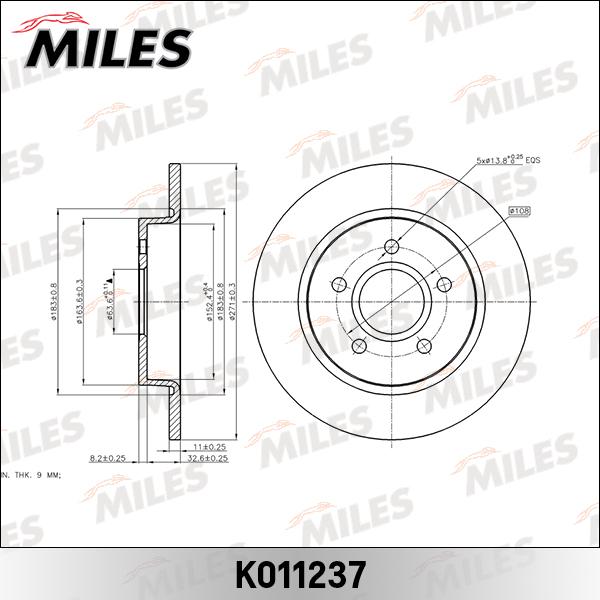 Miles K011237 - Гальмівний диск autocars.com.ua