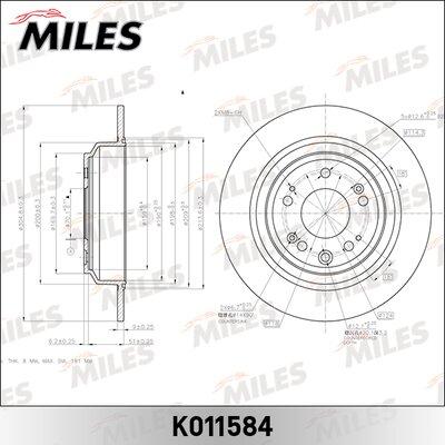 Miles K011584 - Тормозной диск avtokuzovplus.com.ua