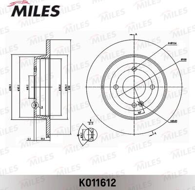 Miles K011612 - Тормозной диск avtokuzovplus.com.ua