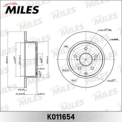 Miles K011654 - Тормозной диск avtokuzovplus.com.ua