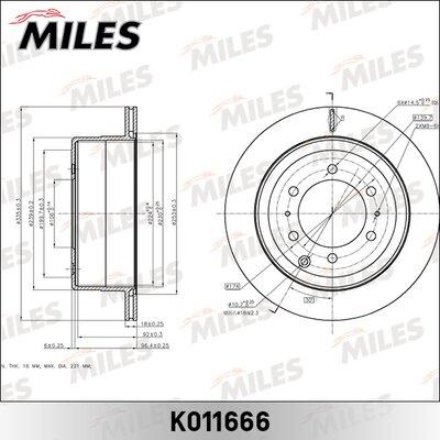 Miles K011666 - Гальмівний диск autocars.com.ua