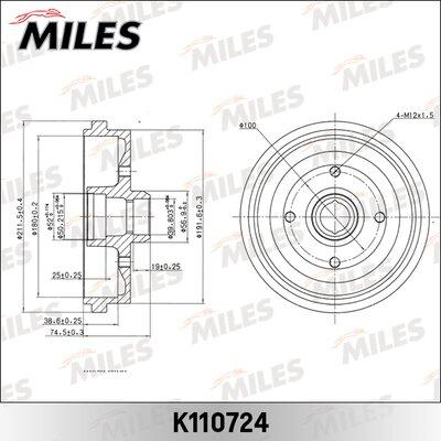 Miles k110724 - Тормозной барабан autodnr.net