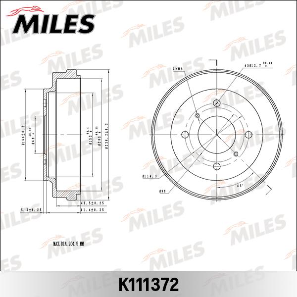 Miles K111372 - Гальмівний барабан autocars.com.ua