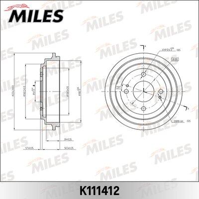 Miles k111412 - Тормозной барабан autodnr.net