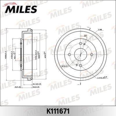 Miles k111671 - Тормозной барабан autodnr.net