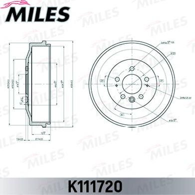 Miles k111720 - Тормозной барабан autodnr.net