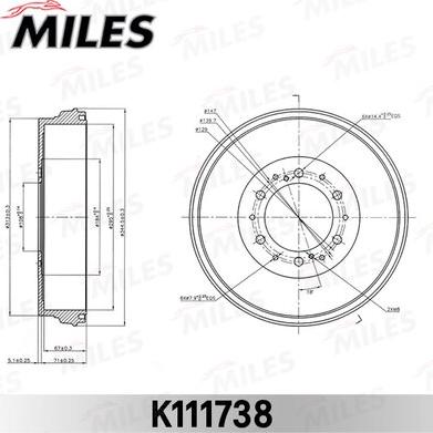 Miles k111738 - Тормозной барабан autodnr.net