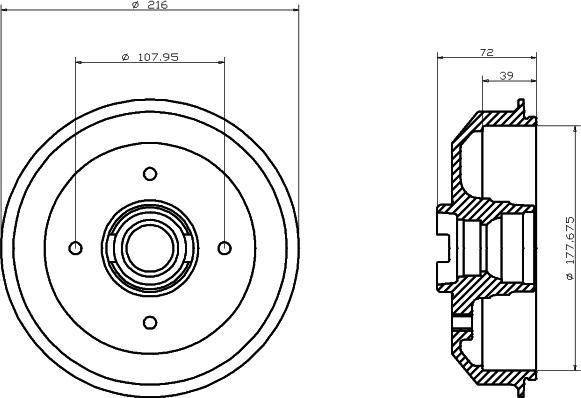 Mintex MBD004 - Гальмівний барабан autocars.com.ua