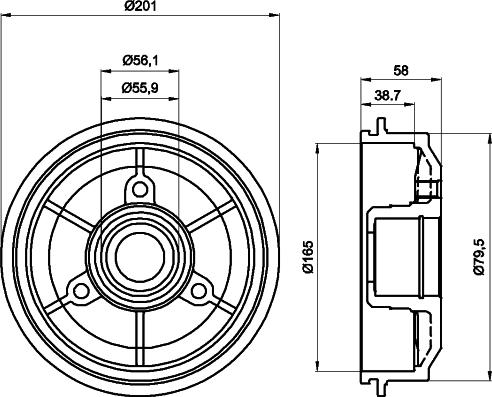 Mintex MBD026 - Тормозной барабан avtokuzovplus.com.ua