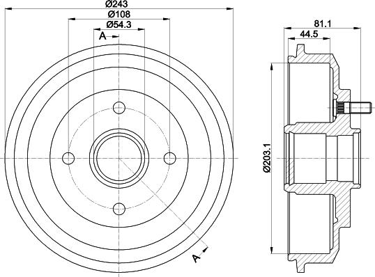 Mintex MBD064 - Гальмівний барабан autocars.com.ua