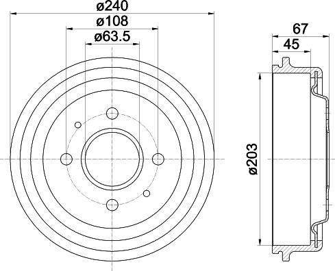 Mintex MBD132 - Гальмівний барабан autocars.com.ua