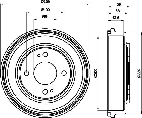 Mintex MBD220 - Тормозной барабан avtokuzovplus.com.ua