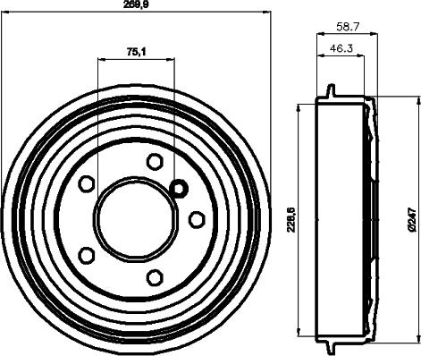 Mintex MBD224 - Гальмівний барабан autocars.com.ua