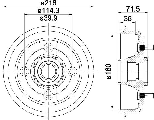 Mintex MBD274 - Гальмівний барабан autocars.com.ua