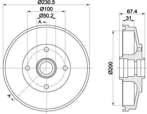 Mintex MBD313 - Гальмівний барабан autocars.com.ua