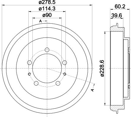 Mintex MBD352 - Гальмівний барабан autocars.com.ua