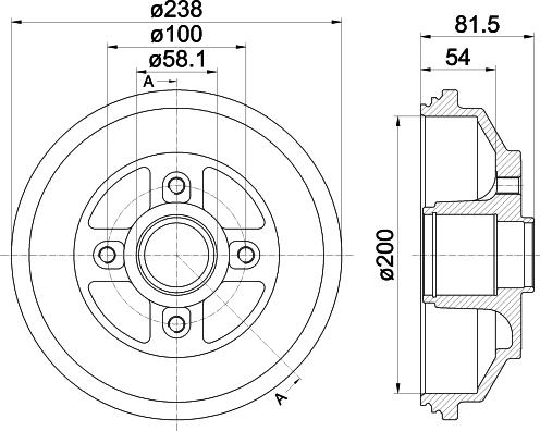 Mintex MBD384 - Гальмівний барабан autocars.com.ua