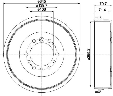 Mintex MBD388 - Гальмівний барабан autocars.com.ua