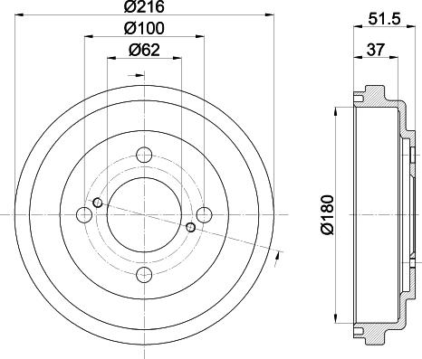 Mintex MBD442 - Гальмівний барабан autocars.com.ua