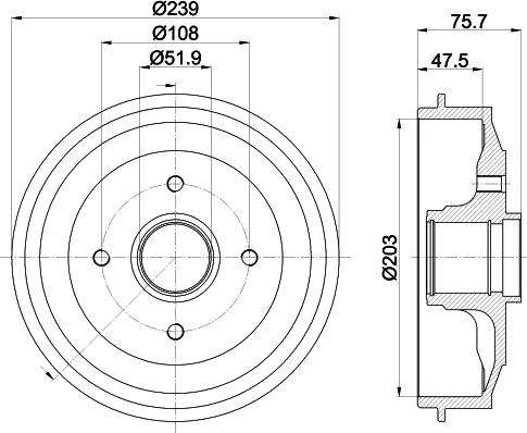 Mintex MBD444 - Тормозной барабан autodnr.net