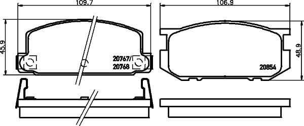 Mintex MDB1166 - Гальмівні колодки, дискові гальма autocars.com.ua