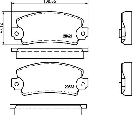 Mintex MDB2485 - Тормозные колодки, дисковые, комплект avtokuzovplus.com.ua