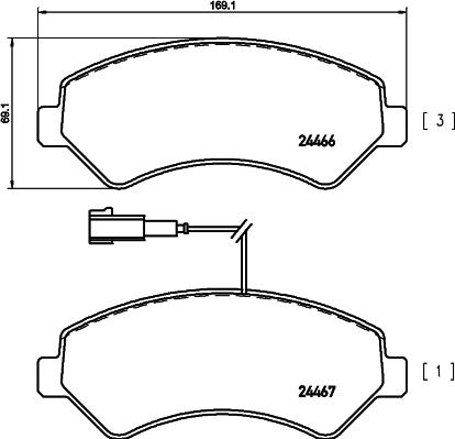 Mintex MDB2848 - Тормозные колодки, дисковые, комплект avtokuzovplus.com.ua