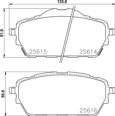 Mintex MDB83467 - Гальмівні колодки, дискові гальма autocars.com.ua