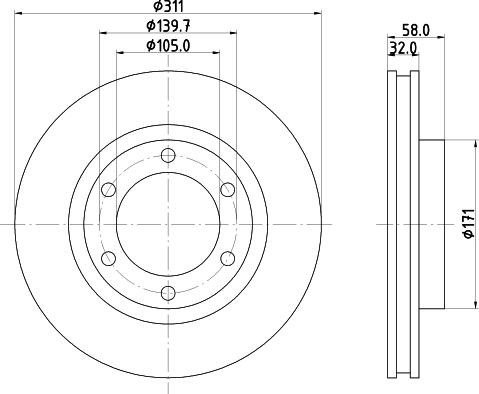 Mintex MDC1043 - Тормозной диск avtokuzovplus.com.ua