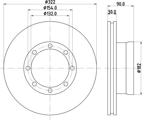 DT Spare Parts 4057795368118 - Гальмівний диск autocars.com.ua