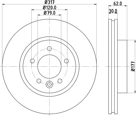 Mintex MDC1727C - Тормозной диск avtokuzovplus.com.ua