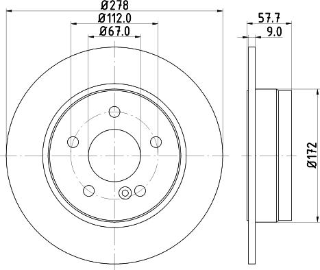 Key Parts KBD4722 - Гальмівний диск autocars.com.ua