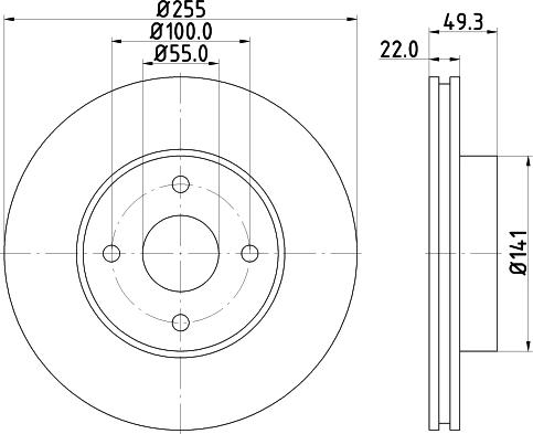 Mintex MDC2215 - Гальмівний диск autocars.com.ua