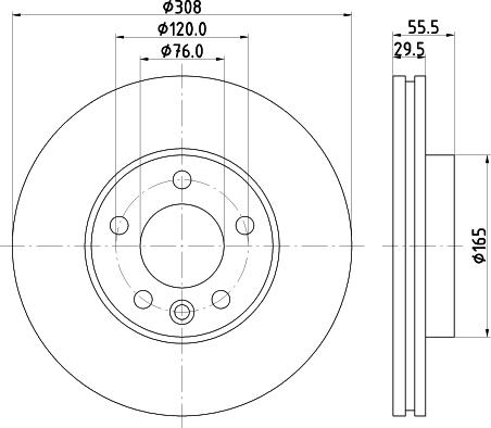 Mintex MDC2729C - Тормозной диск avtokuzovplus.com.ua