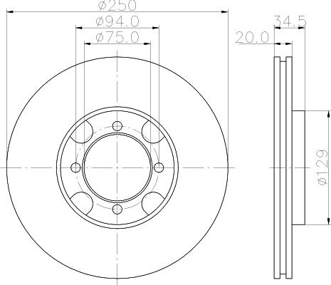 Mintex MDC580 - Тормозной диск avtokuzovplus.com.ua