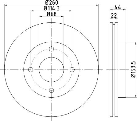 Mintex MDC83054C - Тормозной диск avtokuzovplus.com.ua