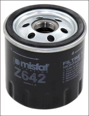 MISFAT Z642 - Масляний фільтр autocars.com.ua