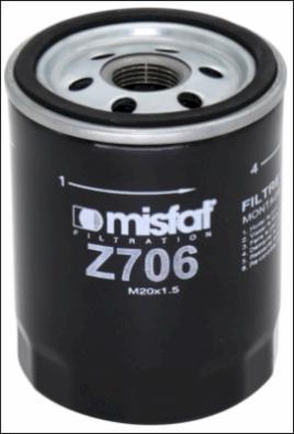 MISFAT Z706 - Масляний фільтр autocars.com.ua