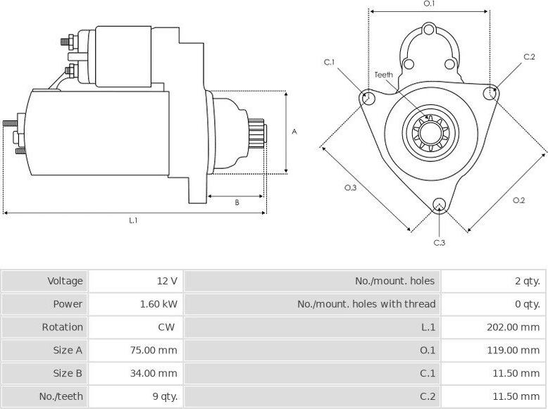 Mitsuba SM422-02 - Стартер autocars.com.ua