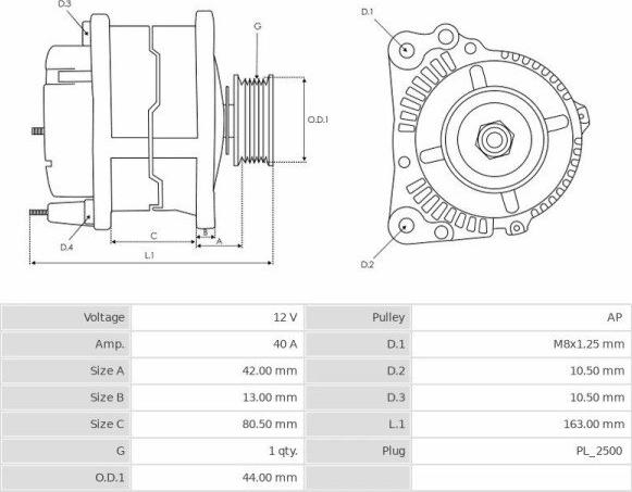 Mitsubishi A7T03877 - Генератор autodnr.net